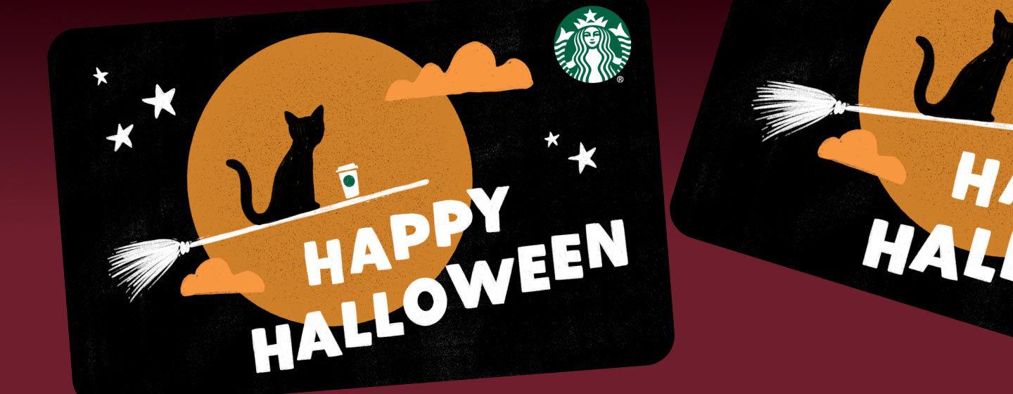 Two ‘Happy Halloween’ black cat gift cards