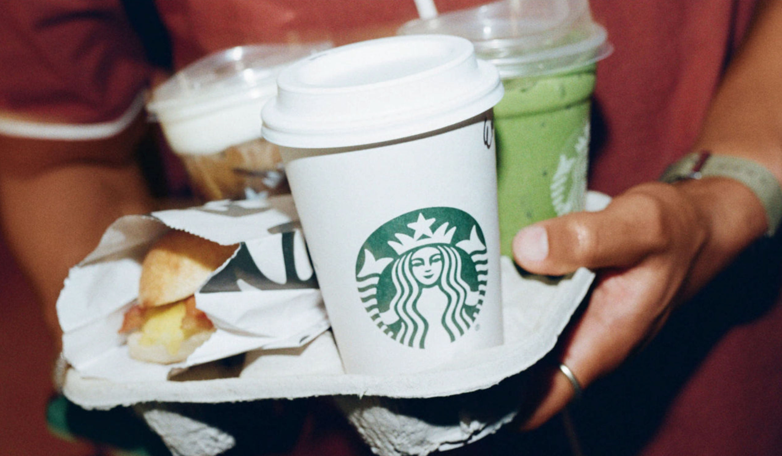 Coffee Tray Carried with Drinks